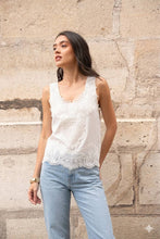 Afbeelding in Gallery-weergave laden, CHOKLATE PARIS - Top with lace insert - CK08500: White / 1S-1M-1 L
