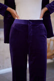 Attentif Paris - Straight cut velvet pants: Dark brown / Sx1 Mx1 Lx1 XLx1