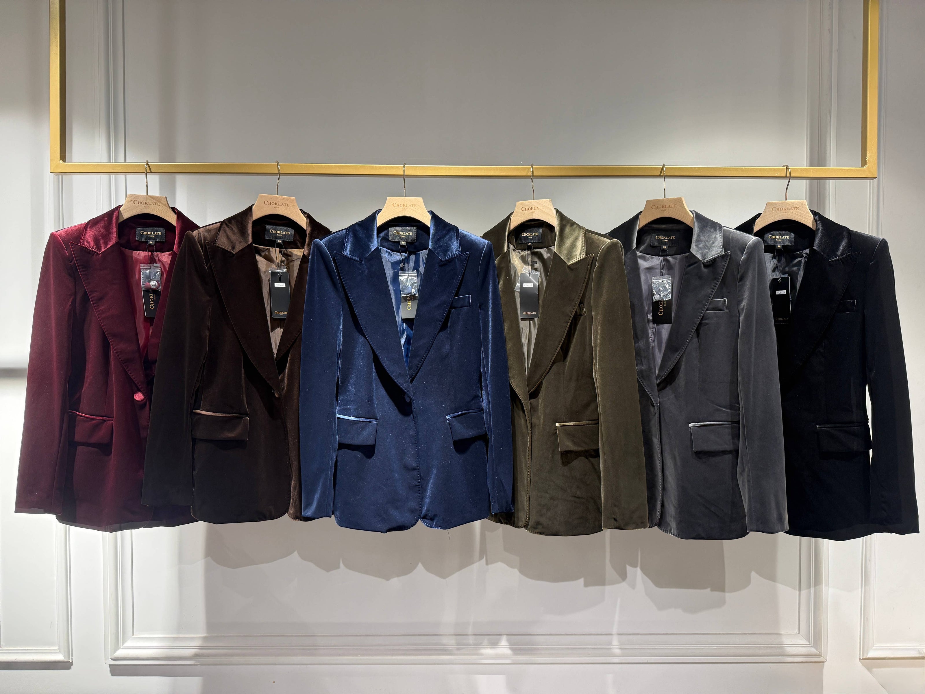 CHOKLATE PARIS - Ganny tailored jacket in velvet, single-button - V26115: Choco / 1S-1M-1L-1XL