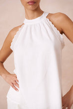 Afbeelding in Gallery-weergave laden, Attentif Paris - Top with bow neckline containing linen: Sky Blue / Sx1 Mx1 Lx1
