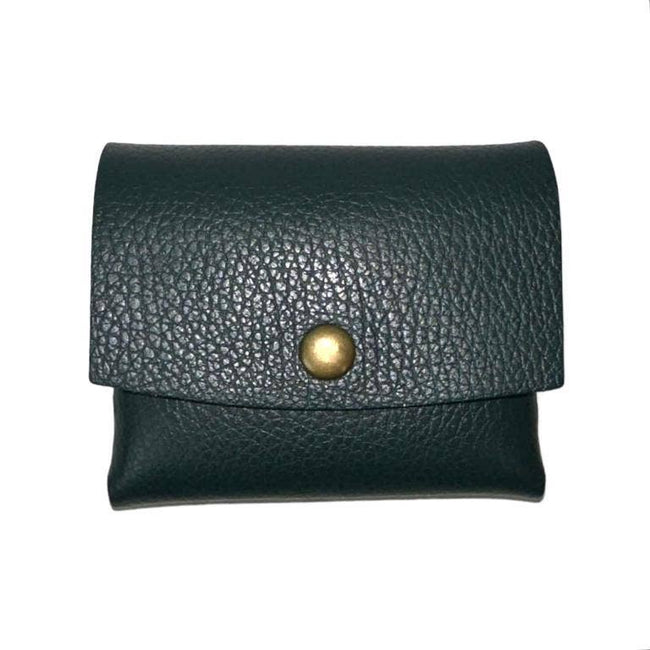 Compact Italian Leather Purse with Button for Women. B2B: Multicolour
