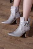 LADY GLORY - Bi-material Comfy Heel Boot: Black / 41