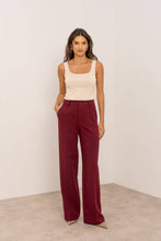 Afbeelding in Gallery-weergave laden, Attentif Paris - [Aura] Wide high-waisted tailored long pants: Brown / Sx1 Mx1 Lx1 XLx1
