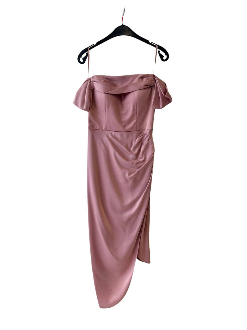 Invitadissimas - Asymmetric midi dress 1793: Olive green / 36