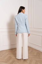 Afbeelding in Gallery-weergave laden, Attentif Paris - Tweed blazer jacket: Sky Blue

