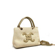 Vimoda - Straw-effect tote bag with logo and rigid handles: Sky