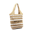 Vimoda - Woven paper bag summer Rive Gauche logo: Taupe-Jean