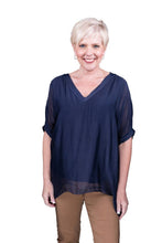 Afbeelding in Gallery-weergave laden, TINA Stephens Italy/Tees By Tina - Sasha Silk Double V-Neck Kaftan (BSS201): 100 White
