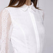 Smart and Joy - Long sleeve fitted lace blouse: White / EN 42