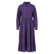 conquista - Aubergine Tiered Dress with Button Detail