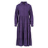 conquista - Aubergine gelaagde jurk met knoopdetails