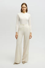 Afbeelding in Gallery-weergave laden, Touche Prive - CREPE PANTS WITH TRIM DETAIL: Cream
